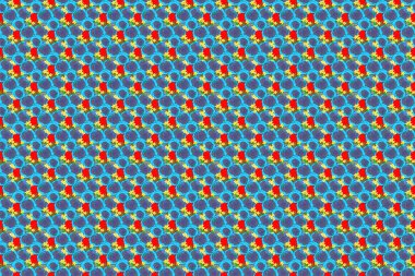 Dekoratif yaz çiçekleri ve kırmızı arka planda yeşil yapraklarla kusursuz desen, suluboya raster çizimi.