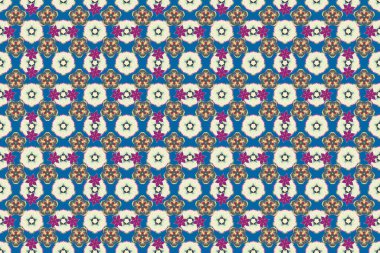 Baskı, kumaş ya da tekstil için Tayland ipeği raster tasarımı. Geleneksel Tayland arka planı ve ızgaralı dokusu. Tayland çizgisi mavi, bej ve gri renklerle kusursuz desen.