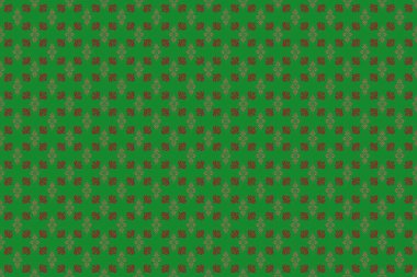 Raster motley ızgarası. Yeşil ve kırmızı renkte elementlerle güzel bir artdeco şablonu var. Art deco tarzı, modaya uygun klasik tasarım öğesi. Soyut geometrik dikişsiz desen.