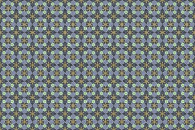 Mavi, gri ve yeşil renklerde kusursuz çiçek deseni. Pek çok küçük çiçek desenli desenleri var..