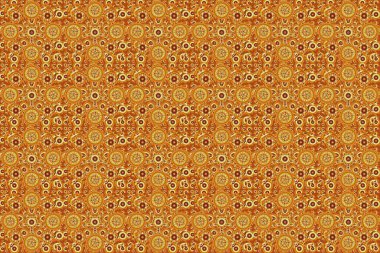 Düğün törenleri, yıldönümleri, partiler, etkinlikler için zarif, karmaşık dekore edilmiş. Raster sarısı, turuncu ve kahverengi dantelli çiçek süsü..