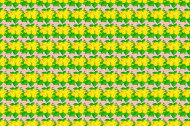 Pembe arka planda Raster çiçek izi. Şirin amber çiçeği deseni. Çizgili arkaplanda suluboya desensiz.