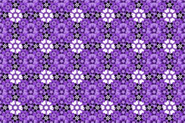 Raster kare kompozisyonu, klasik süs. Mor, mavi ve gri ızgaralı kusursuz desen.