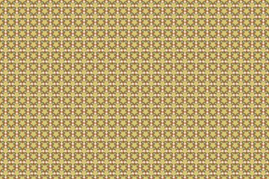 Geleneksel doğulu desensiz şal deseni. Kumaş, tekstil ve ambalaj kağıtları için dekoratif süs. Raster çizgili, desensiz desenli şal desenli. Çiçek duvar kağıtları gri, turuncu ve sarı renklerde