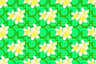 Motley illüstrasyonu. Bahar çiçeği arkaplanı. Yeşil bir örtüde küçük renkli çiçekler. Moda baskıları için zarif bir şablon. Küçük çiçekte şirin desenler.