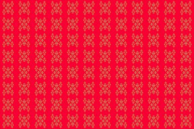 Kırmızı arka planda altın rengi, dikişsiz desen. Soyut altın doku. Düşük polimer altın desenli illüstrasyon.