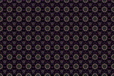 Raster illüstrasyonu. Damask arkaplan deseni sarı ve gri renklerde.
