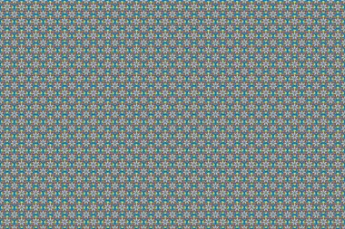 Soyut çiçeklerin seçkin desenleri klasik tarzda. Moda baskısı. Dekorasyon ve tasarım için güzel bir raster deseni. Kahverengi, mavi ve sarı renklerle sulu boya desenleri