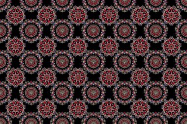 Raster illüstrasyonu. Damask desenli duvar kağıdı. Kusursuz arkaplan, grunge biçimi.