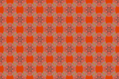 Raster kusursuz bir geçmişi var. Turuncu, mavi ve pembe renkli süsler. Renkli desenler antika.