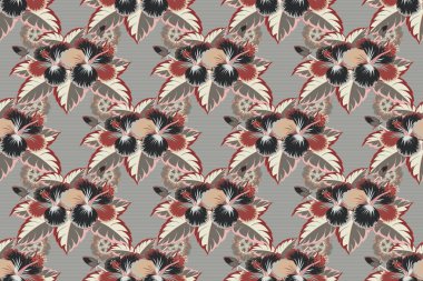 Renksiz çiçeksiz raster deseni.