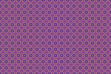 Ikat damaske desensiz arkaplan fayansı turuncu ve mor renklerde.