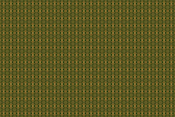 Groene Gouden Vintage Textielprint Gouden Tegels Met Bloemmotief Islamitisch Rasterontwerp — Stockfoto