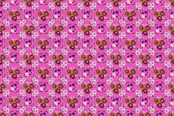 Barva Bezešvé Květinové Rastrové Vzor — Stock fotografie
