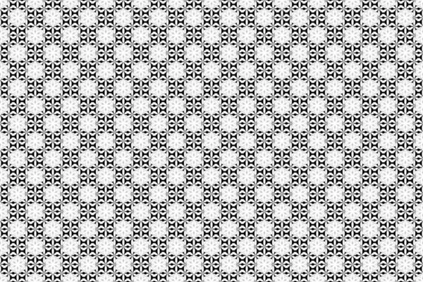 Oriental Raster Seamless Pattern Arabesques White Elements Black Background Traditional — Stock Photo, Image