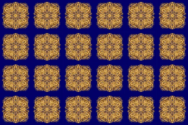 Padrão Ornamental Abstrato Dourado Azul — Fotografia de Stock