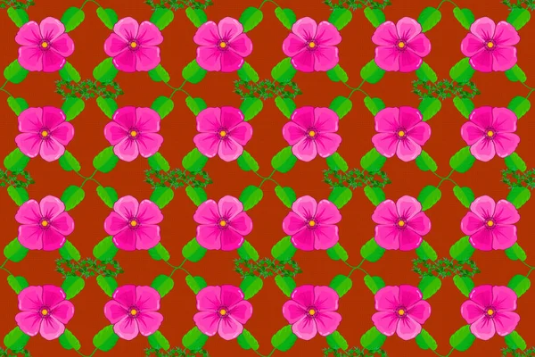 抽象的なコスモスの花の水彩花束とロマンチックなシームレスなパターン緑 マゼンタとオレンジの色 包装紙 グリーティングカードのために ラスターイラスト — ストック写真