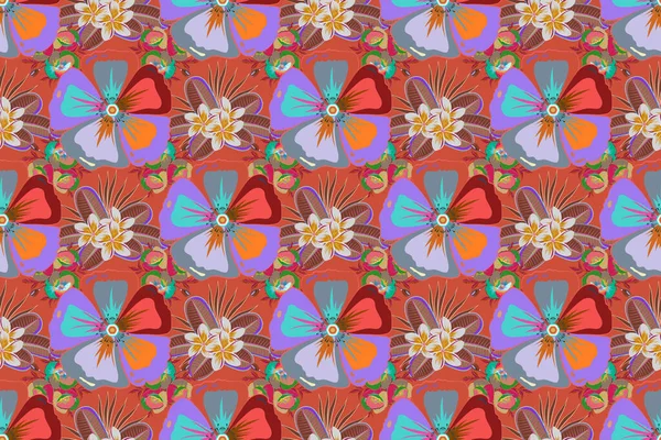 Floral Background Seamless Raster Pattern Pink Blue Colors — Stock Photo, Image