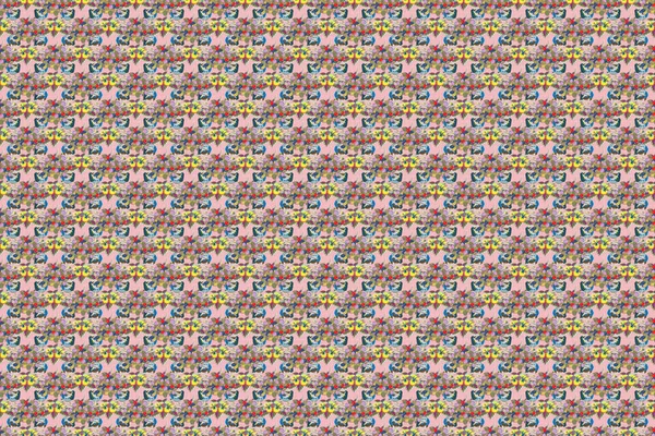 Color Seamless Floral Raster Pattern — Stock Photo, Image