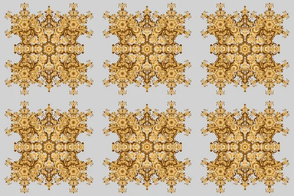 Helig Geometrisk Raster Symbol Med Många Kronblad Blomma Golden Mandala — Stockfoto