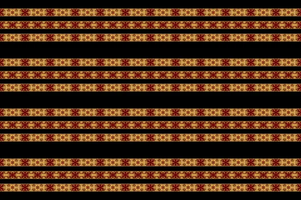 水平ヴィンテージの金の背景セット 黒の背景に金と赤の色でラスター正方形の装飾フレーム — ストック写真