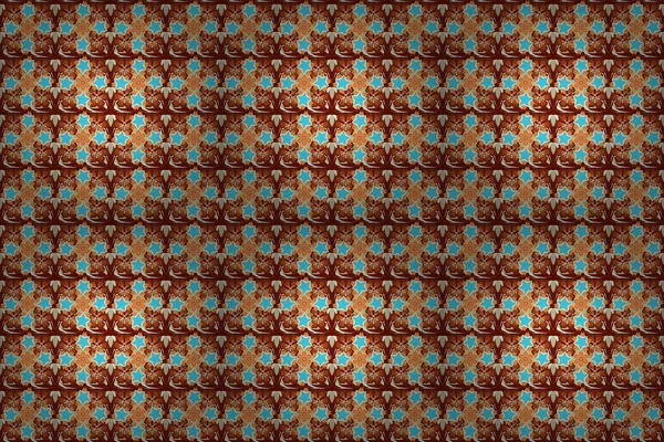 Hand Drawn Seamless Pattern Many Flowers Red Beige Orange Colors — Stock Photo, Image