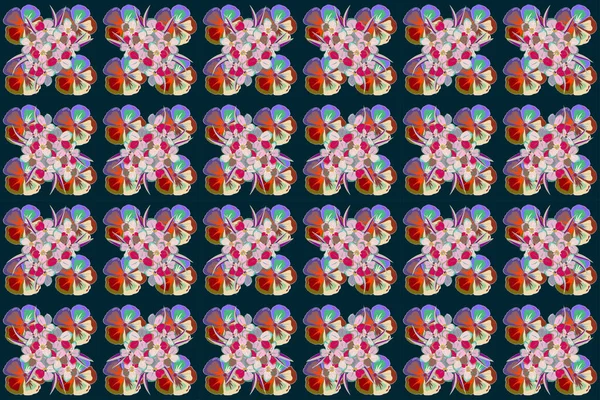Blumen Nahtloses Muster Violetten Und Beigen Farben Nettes Raster Blumigen — Stockfoto