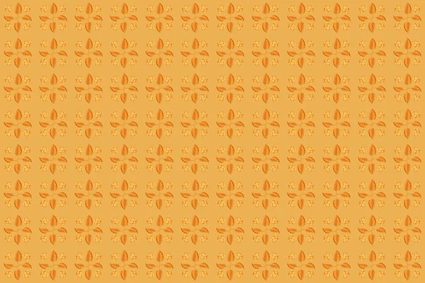 Söta Rosenblommor Och Blad Orange Och Gula Färger Abstrakta Stiliserade — Stockfoto