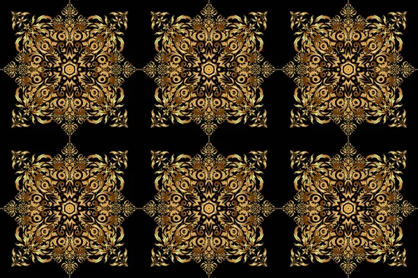 Black Background Glitter Background Raster Luxury Black Background Golden Elements — Stock Photo, Image