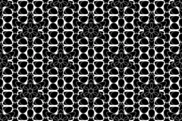 Raster Black White Texture Abstract Geometric Pattern Stylized Background Rhombus — Stock Photo, Image