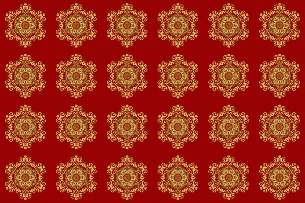 Ornamento Colorato Raster Orientale Fiorisce Tessere Mandala Design Mandala Indiano — Foto Stock