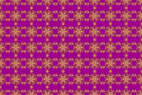 Estampado Textil Púrpura Dorado Patrón Sin Costura Ornamento Oriental Baldosas — Foto de Stock
