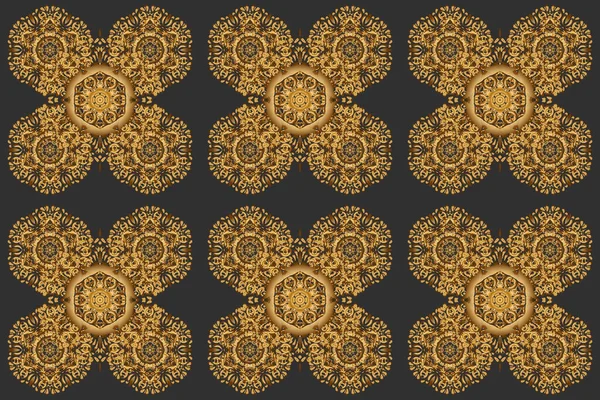 Abstract Textura Tribal Étnica Dourada Ornamento Decorativo Vintage Árabe Raster — Fotografia de Stock