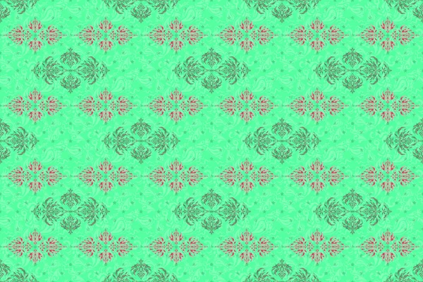 Seamless Pattern Raster Red Pink Green Elements — Stock Photo, Image