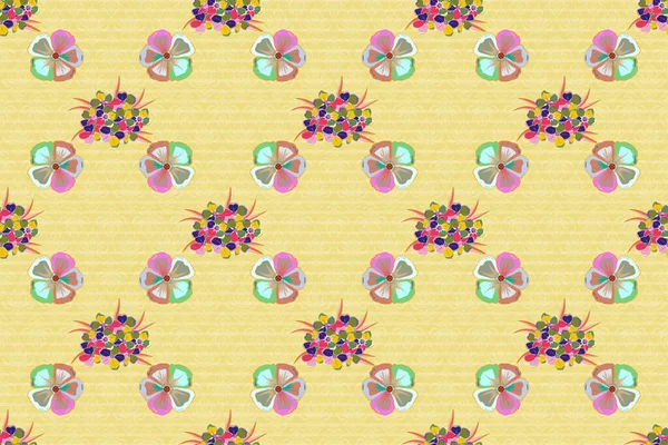 Hand Painted Little Flowers Raster Abstract Elegance Seamless Pattern Floral — Stock Photo, Image