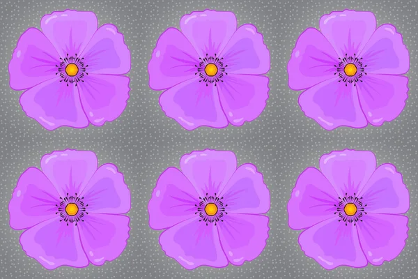 Raster Bezszwowy Wzór Tła Stylizowanymi Kwiatami Kosmosu Liści Fioletowych Różowych — Zdjęcie stockowe