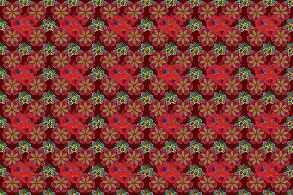 Color Seamless Floral Raster Pattern — Stock Photo, Image