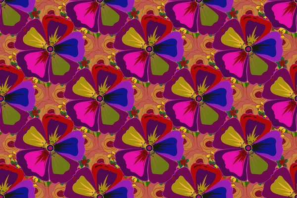 Kolor Bezszwowe Kwiatowy Wzór Rastrowy — Zdjęcie stockowe