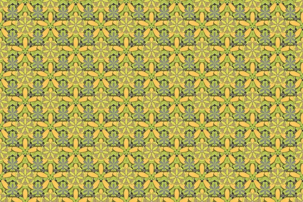 Raster Naadloos Patroon Traditionele Kerstkleuren Abstract Geel Grijs Groen Geometrisch — Stockfoto