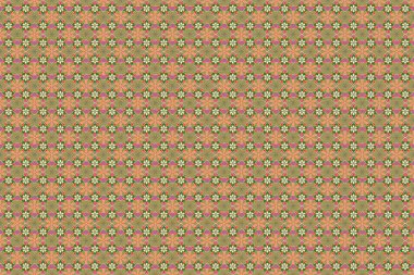 Kusursuz raster desenli, doğal çiçek desenli. Sarı, yeşil ve pembe renklerde mükemmel tasarım ambalaj kağıdı, tekrarlayan elementler, klasik tasarım, defter kapağı.