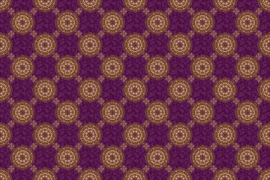 Mor bir arka planda kusursuz altın desen. Raster lüks altın desenli.