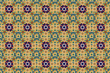 Geleneksel Tayland arka planı ve ızgaralı dokusu. Taylandlı hatlar mavi, sarı ve kırmızı renklerde. Yazdırma, kumaş ya da tekstil için Tayland ipeği raster tasarımı.