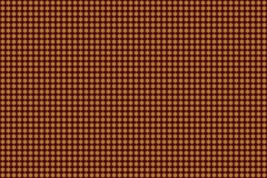 Birçok taç yaprağı çiçekli kutsal geometrik raster sembolü. Kırmızı arkaplanda altın mandala logosu.