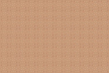 Geleneksel klasik raster süsü. Oryantal bej, kahverengi ve turuncu desenli Arabesk ve soyut elementlerle.