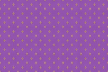 Süs tasarım şablonu. Düğün davetiyeleri, kartvizit, sertifika, logo şablonu için süs çiçekleri. Raster dairesi altın ızgara ve menekşe arkaplan elementleri.