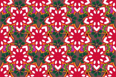 Art deco tarzı. Raster 'ın parlak arka planı. Çemberler kusursuz desen. Karmaşık folyonun dokusu. Soyut menekşe, kırmızı ve yeşil geometrik modern tasarım.