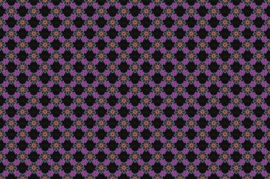 Süs tasarım şablonu. Raster Circle pembe ve mavi ızgara ve siyah arka planda elementler. Düğün davetiyeleri, kartvizit, sertifika, logo şablonu için süslemeli vignette.