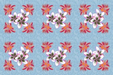 Raster renksiz çiçek desenli. El çizimi çiçek deseni, karışık dekoratif çiçekler..