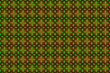 Raster illüstrasyonu. Yeşil, kırmızı ve kahverengi renklerde sulu boya buketi olan romantik, pürüzsüz desenler. Geçmiş, tekstil, ambalaj kağıtları, tebrik kartları için..