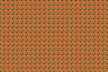 Yeşil, kahverengi ve turuncu renkli moda baskı. Dekorasyon ve tasarım için güzel bir desen. Kozmos çiçekleriyle klasik tarzda enfes bir desen. Kozmos çiçekleriyle suluboya kusursuz desen.